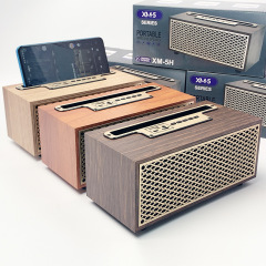 Xm 5新型無線bluetoothスピーカーデスクトップ木製レトロラジオミニポータブルカード小音響