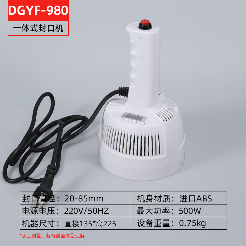 Máquina de sellado de papel de aluminio Ritu máquina de sellado de botellas de reactivo de plástico de inducción electromagnética máquina de sellado de botellas químicas de gran diámetro manual