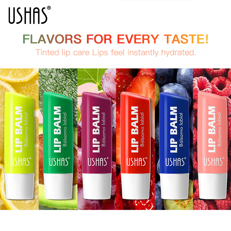 Bálsamo labial de venta caliente transfronterizo de USHAS Bálsamo labial en caja Hidratante e hidratante para reducir las líneas de los labios Mascarilla de labios explosiva image 5