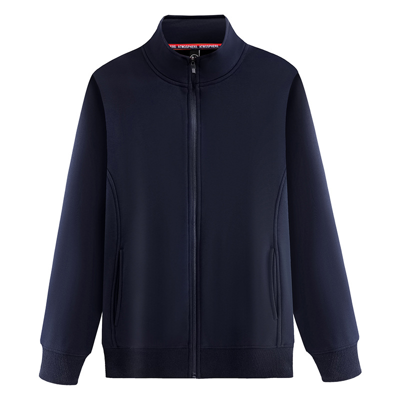 Sudadera de invierno con cuello alto y cremallera, de terciopelo Silver Fox, con logotipo personalizado impreso y bordado, chaqueta de trabajo de oficina, ropa para actividades al aire libre