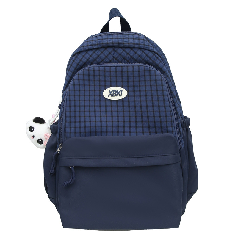 El nuevo bolso de hombro de color de choque de celosías pequeñas de varios bolsillos requiere mochilas escolares dulces y de gran capacidad, mochilas de computadora estudiantiles