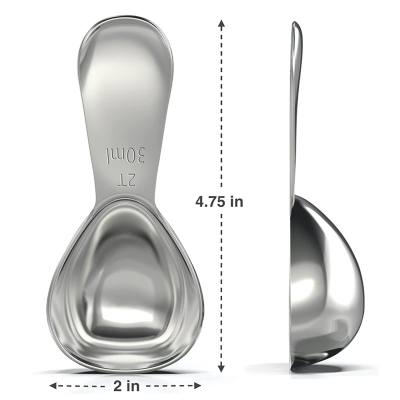 Cuchara de medición de café de acero inoxidable 304 cuchara de medición con traje de escala 15ml 30ml cuchara de medición de café de acero inoxidable