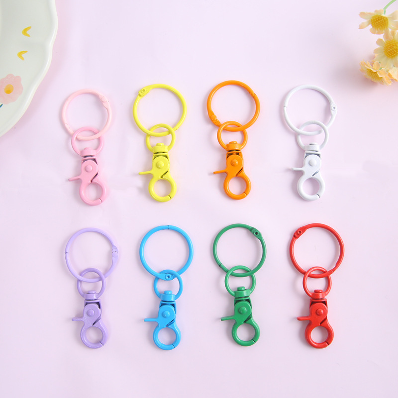Colorful Painted Zinc Alloy Dog Buckle Book Ring Keychain DIY Jewelry Accessories Simple and Versatile Bag Pendant Wholesale Colorful Painted Zinc Alloy Dog Buckle Book Ring Keychain DIY Jewelry Accessories Simple and Versatile Bag Pendant Wholesale