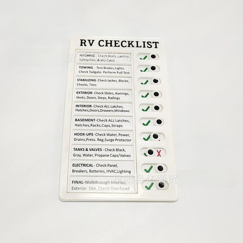 Саморегулируемый RV чек-лист RV подписал форму проверки сообщения Memo пластиковая доска