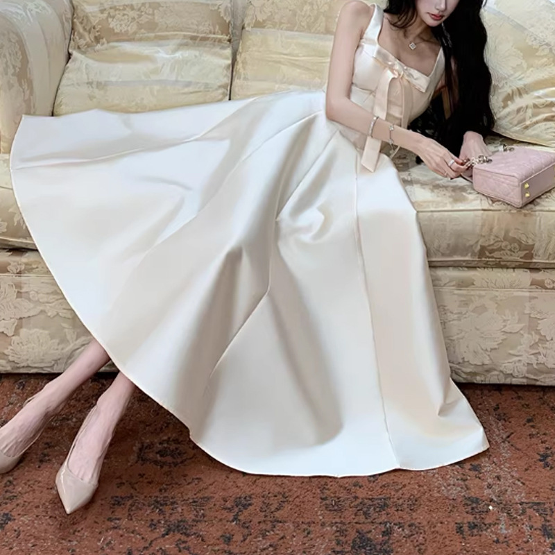 3m Big Skirt! Satin Dress for Women, Birthday Party Long Dress, Annual Party Gown, Gentle Style 2026 3m Big Skirt! Satin Dress for Women, Birthday Party Long Dress, Annual Party Gown, Gentle Style 2026