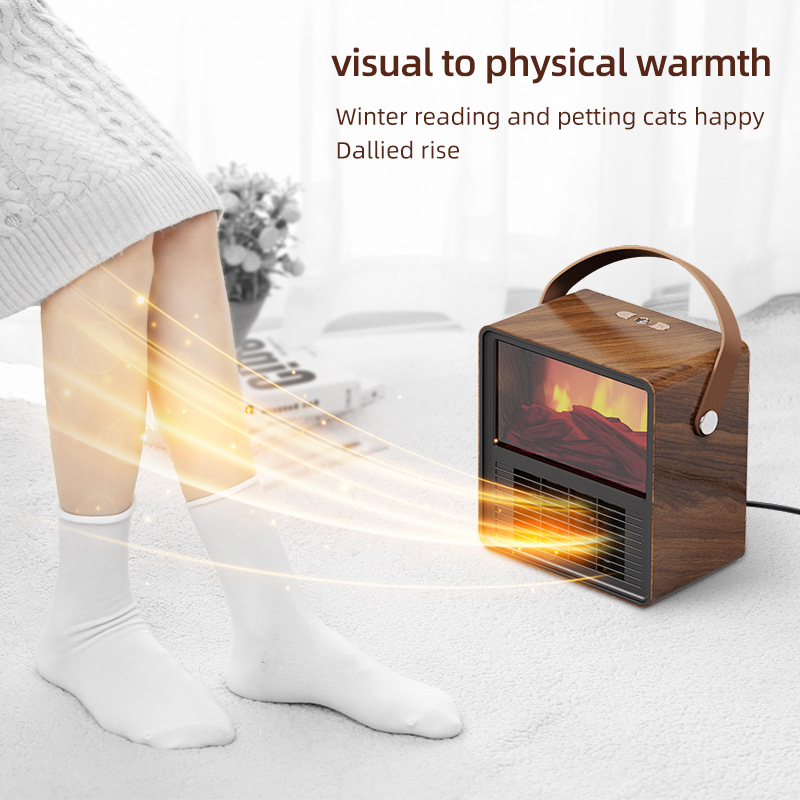 2023 New Cross-border Flame Heater Small Electric Heater Hot Air Blower Home Heater Europe and America 