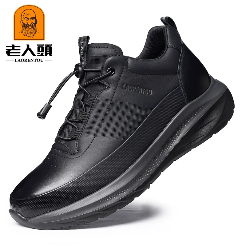 Стариковая голова повседневная кожаная обувь с круглой головкой на мягкой подошве спортивная кожаная обувь мягкая и удобная обувь на мягкой подошве крафт-обувь 376601