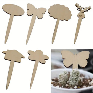 Wooden gardening flowers fleshy label logo plate wholesale DIY cake plug-in
