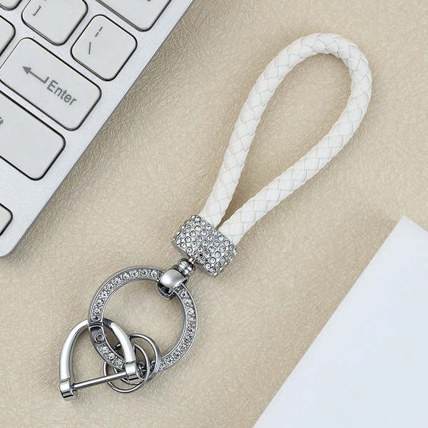 Silver diamond buckle-white