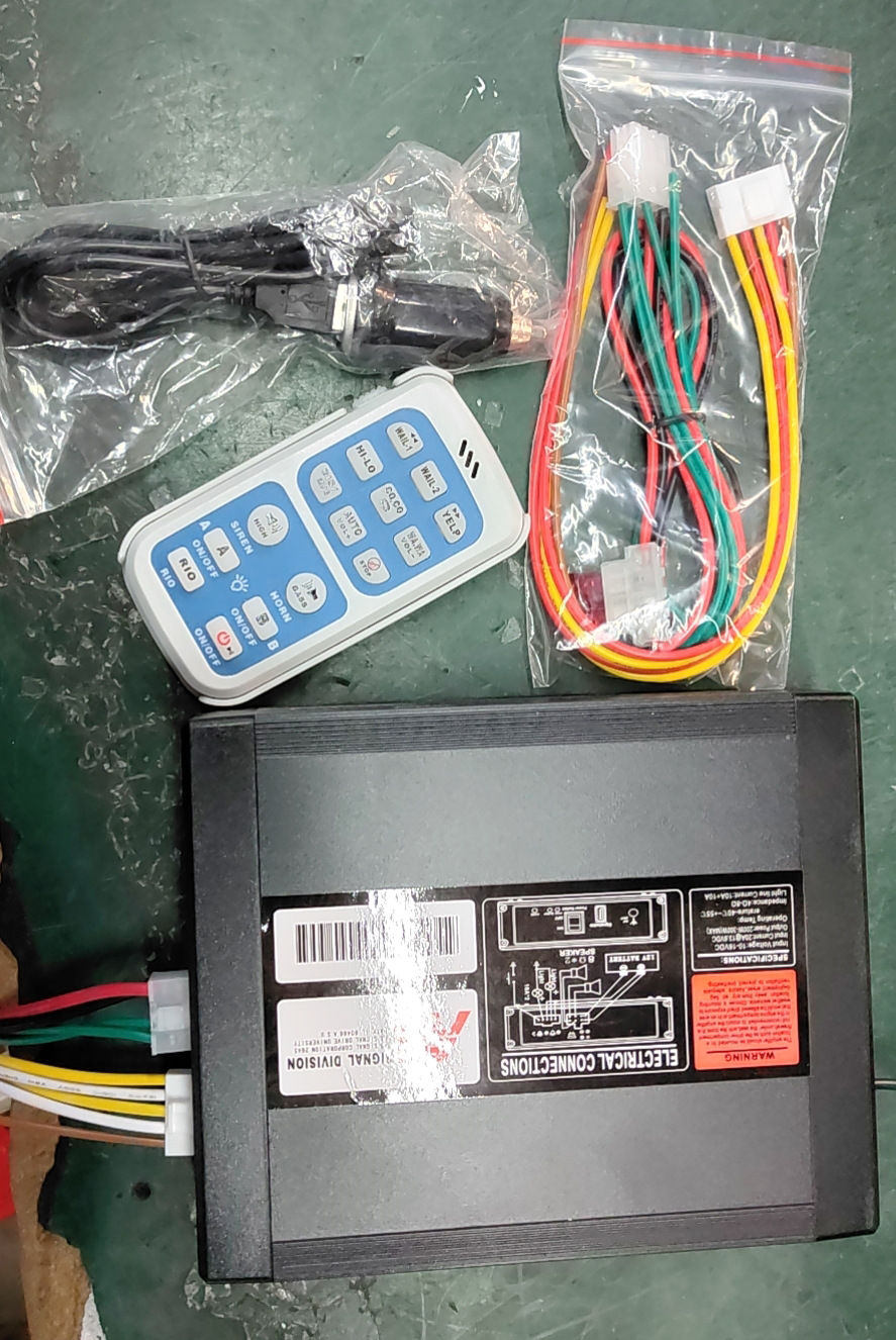 Vehicle-Mounted Alarm System with Wireless Remote Control, Loudspeaker, High-Pitched Siren 920Bkg-Mp3+ Stainless Steel Horn