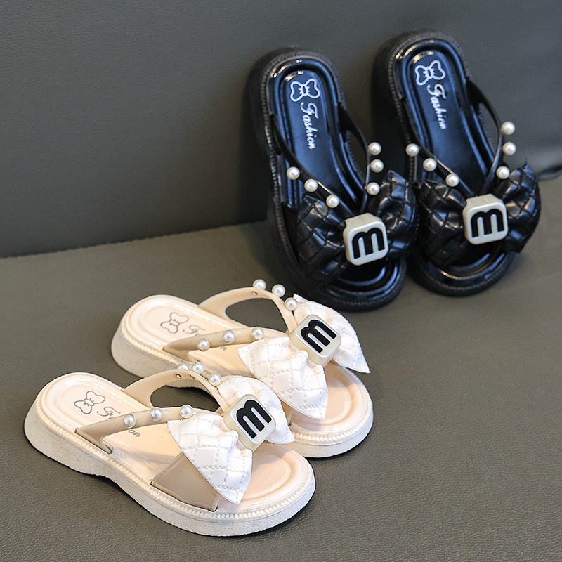 Zapatillas DE LOS NIÑOS sandalias cruzadas las mujeres 2024 verano nuevo Internet Celebrity playa arco estilo Chanel flip flops