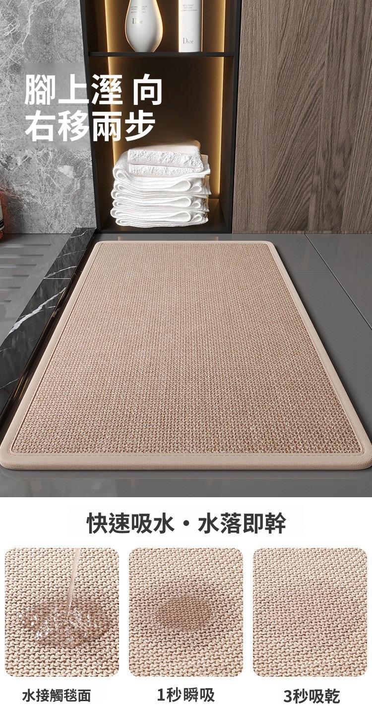 Modern Solid Color Kitchen Stain-Resistant Linen Non-Slip Long Strip Floor Mat Bathroom Absorbent Foot Mat Easy-Care Entryway Doormat