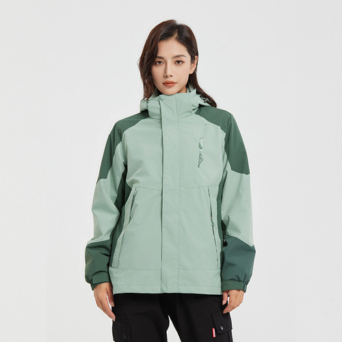 23 New three-in-one jacket for women, detachable and thickened two-piece set for men, warm mountaineering clothing, windproof and waterproof customization