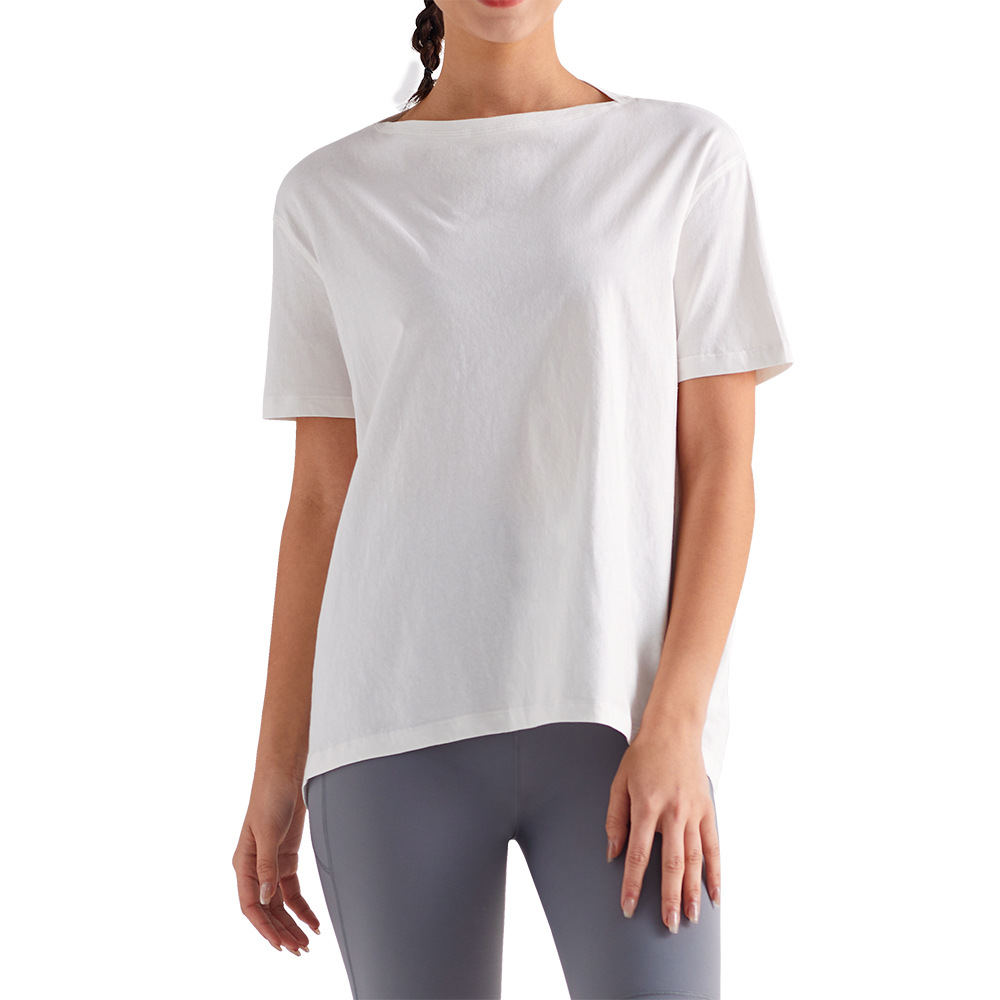 Seco rápido deportivo de mangas cortas mujeres verano suelto monoclonal camiseta de yoga ropa de fitness cuello camiseta camiseta casual