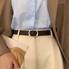 穴のないベルト女性の夏の新しいスタイルパンチフリー黒学生多用途韓国スタイルインスタイル装飾薄いズボンベルトトレンディ