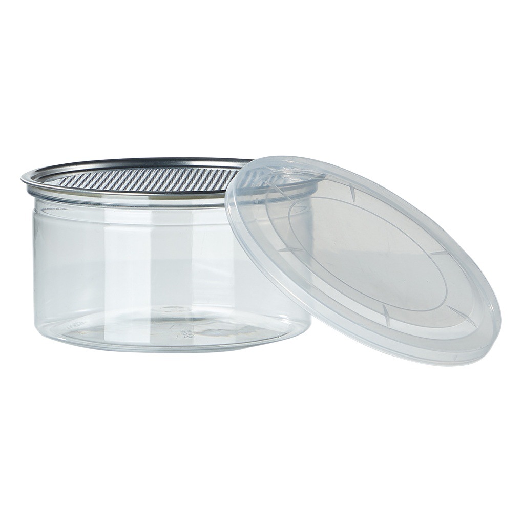 En stock latas de tapa de tornillo al por mayor botella de plástico de boca ancha latas de botella de PET semillas de melón nueces latas de comida selladas image 1