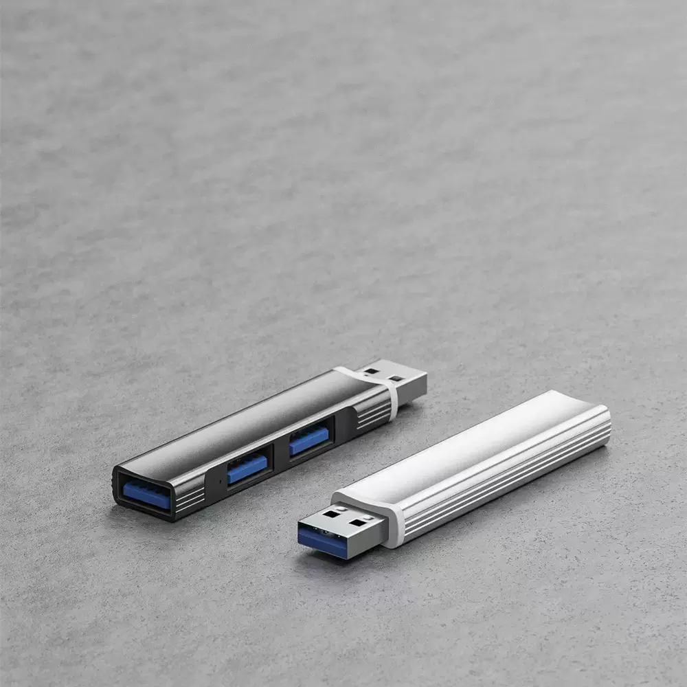 新品 铝合金小巧便携式USB3.0hub集线器3口直插电脑USB扩展器礼品