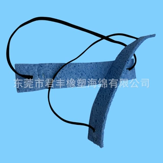 蓝色木浆棉吸汗带 运动员吸汗木浆海绵头巾 锁水降温海绵吸汗带
