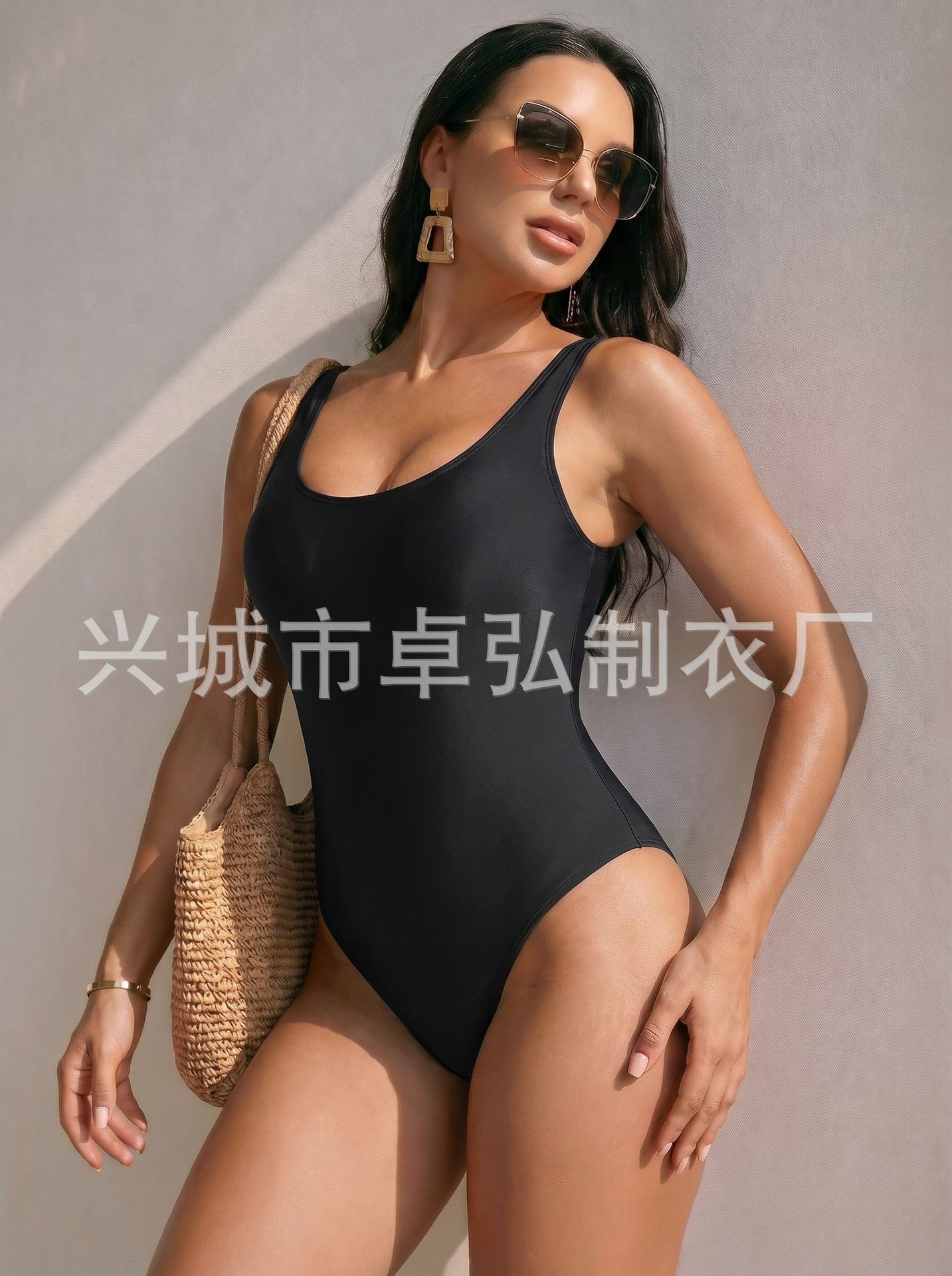 Traje de Baño Ajustado Nuevo de Moda Europea y Americana para Mujer, Traje de Baño Sexy de Una Pieza sin Espalda, Simple y Multicolor de Amazon para Mujer