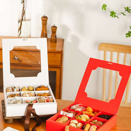 3YV54TF1九宫格蛋糕包装盒小面包饼干曲奇肉松小贝蛋黄酥蛋挞甜品