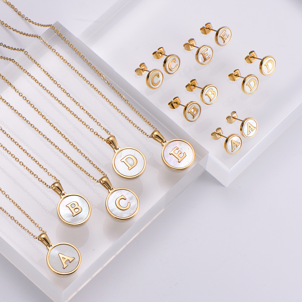 Wedding, Travel Occasion PVD Coated 18K Gold Plated Letter Stainless Steel Simple Style Waterproof Non Tarnish