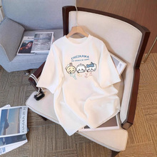 日韩可爱吉伊卡哇乌萨奇卡通印花短袖纯棉T恤大码宽松百搭上衣女