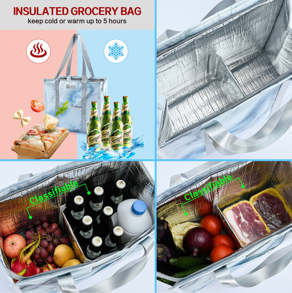 Bolsa de compras grande de polipropileno tejido laminado transfronterizo, bolso de hombro, impermeable, de plástico, para regalo de exhibición.