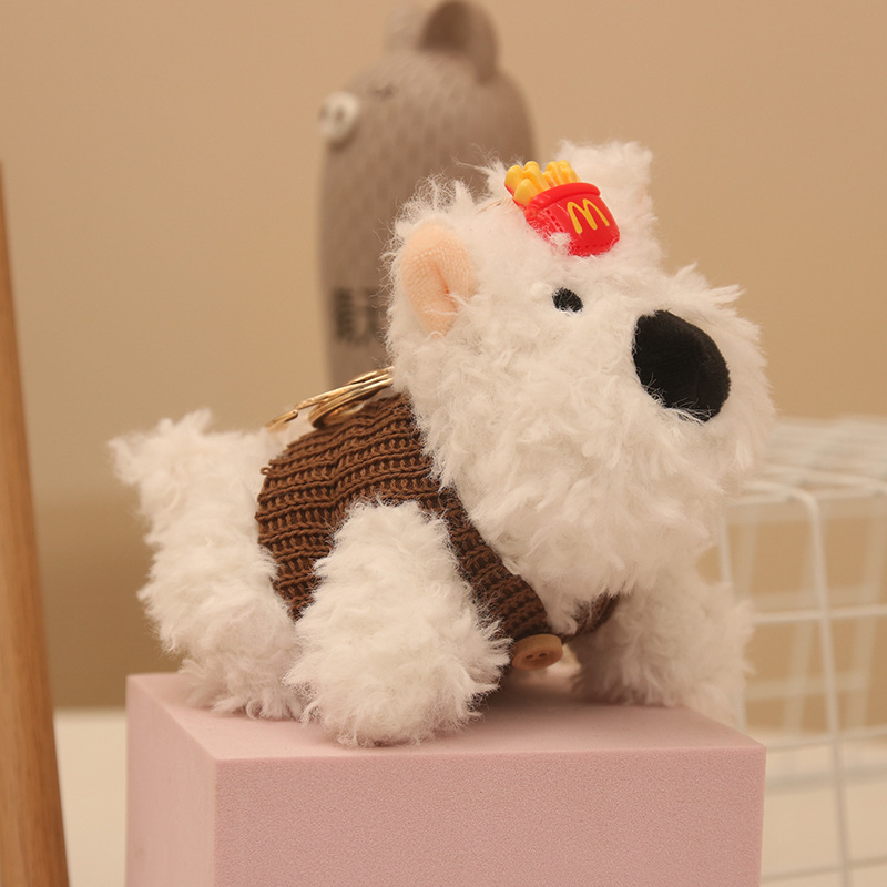 Red Red West Heights Perro de peluche Colgante de peluche Muñeca de dibujos animados Muñeca de cachorro garabateado Bolso colgante Llavero