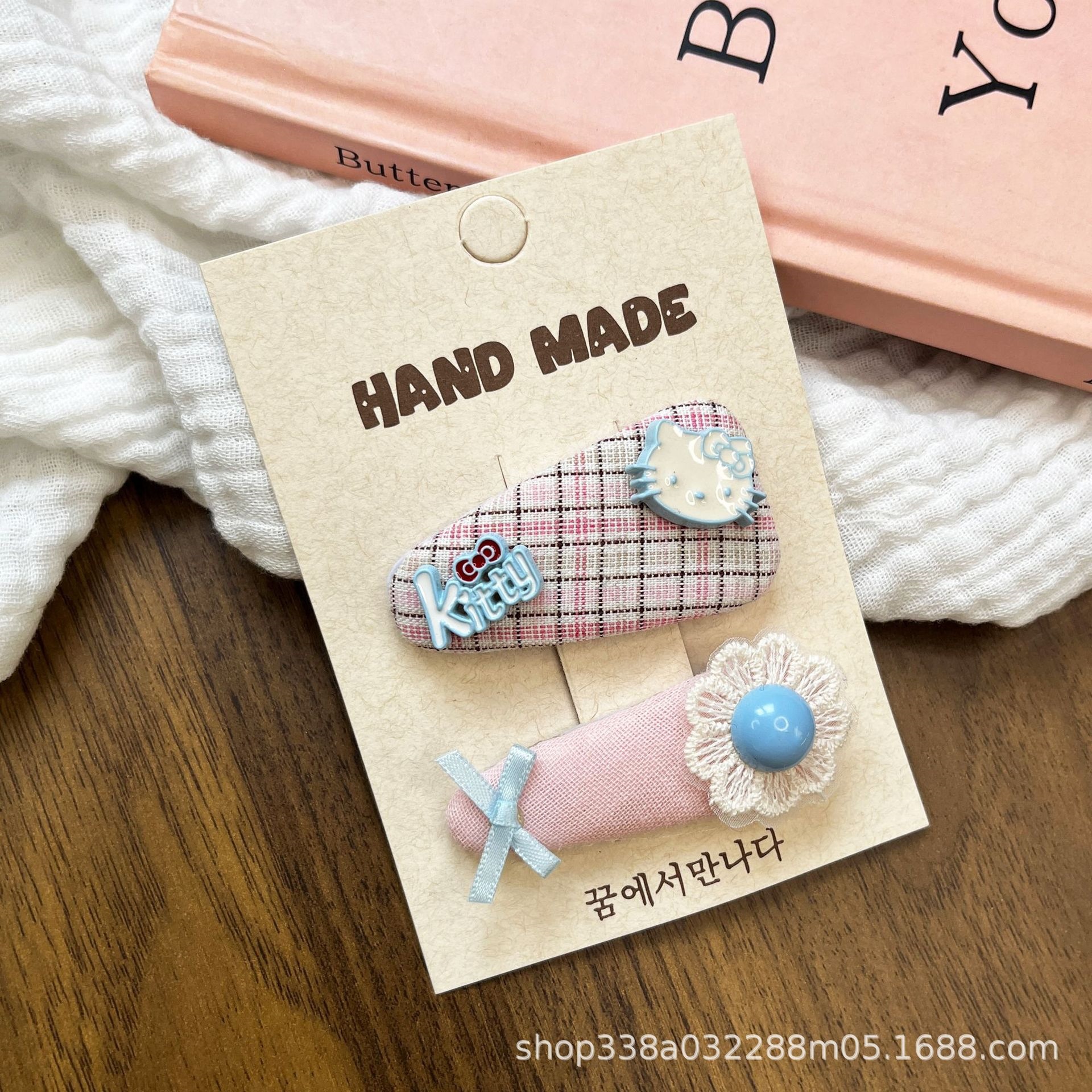 Nuevo broche de tela hecha a mano coreana para niños lindos arcos de cuadrillas BB clip para niñas adorables toques de cabello