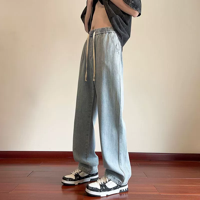 Осенние брюки, джинсы для отдыха, slim fit, прямой свободный крой