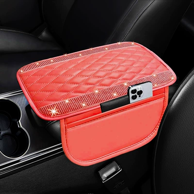 Universal Foot Pad Anti-Slip Car Floor Mats, Universal - armrest-box-mat-red