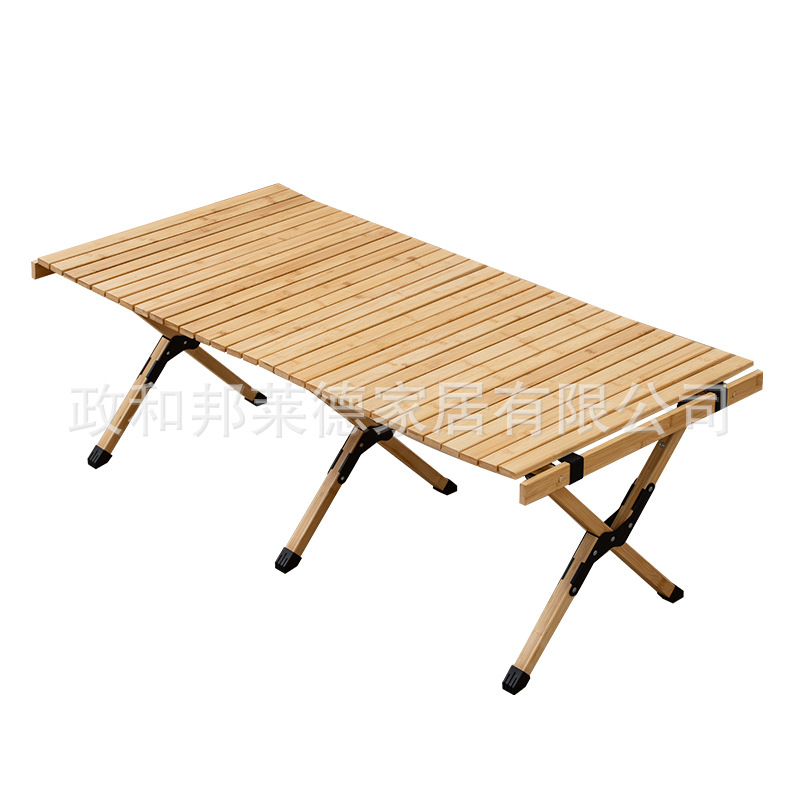 楠竹户外蛋卷桌竹制野营便携式可折叠桌自驾装备烧烤野餐桌露营桌