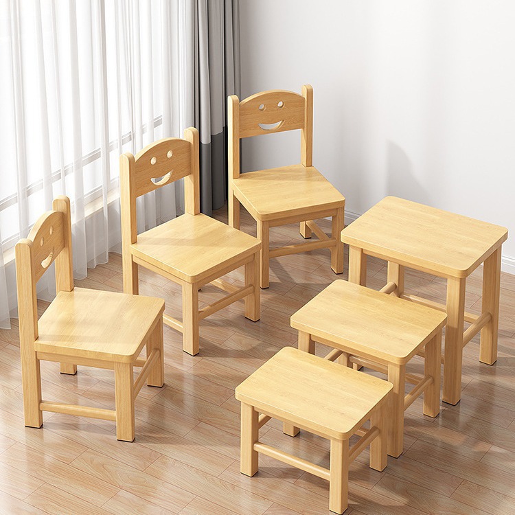 Taburete de madera maciza hogar sala de estar taburete bajo respaldo para niños silla pequeña Internet celebridad taburete redondo pequeño taburete cuadrado simple