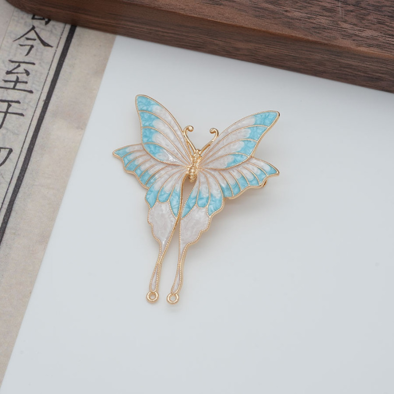 古風螺貝油滴DIY製作材料 蝶々ヘアピン材料 レトロ漢服ヘアアクセサリー飾り|undefined