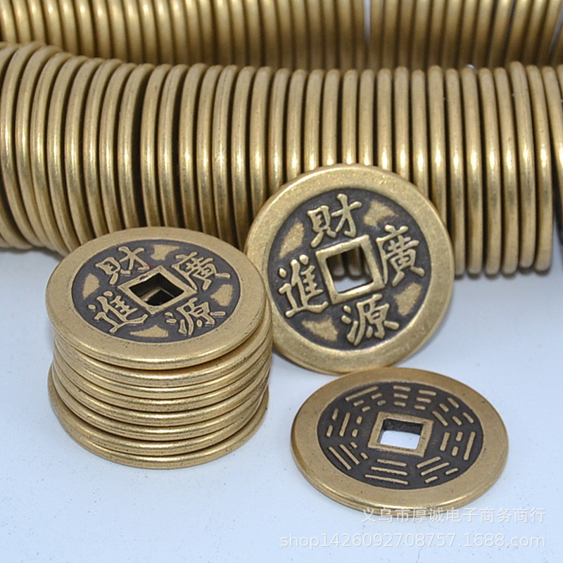 Pure copper 2.5cm thickened financial resources widely into handicraft accessories copper antique coins spend five emperor copper coins