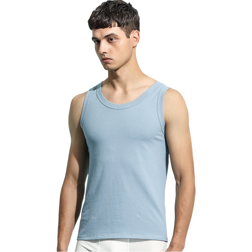 Larga de terciopelo con cuentas de algodón de primavera y verano de los hombres chaleco de algodón de los hombres de fitness sin mangas de punto exterior base de desgaste al por mayor