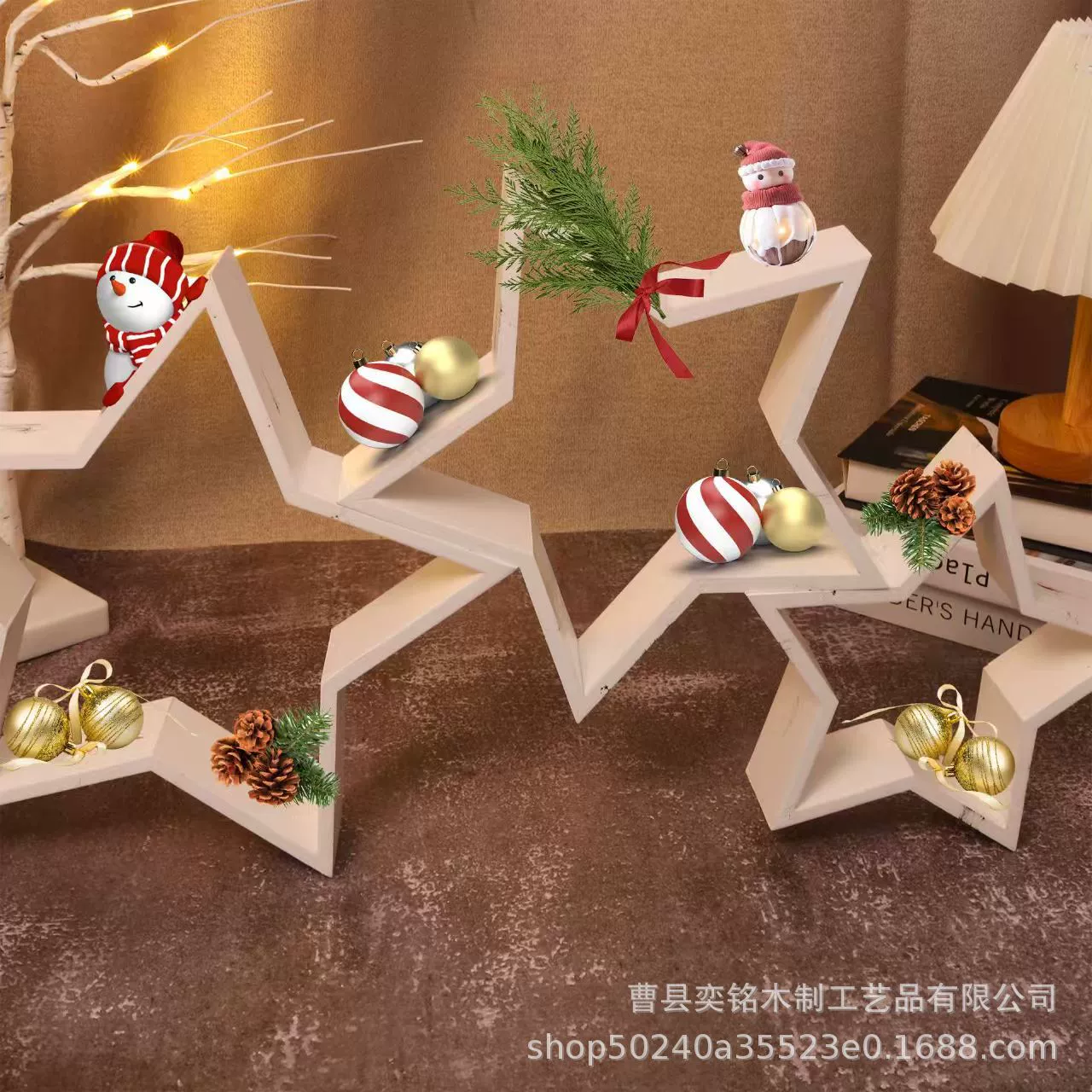 Деревянные рождественские украшения для украшения домашней сцены