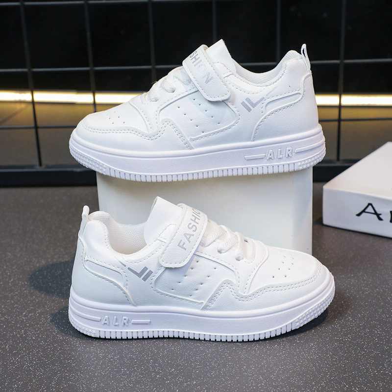 2025 новые маленькие белые туфли для девочек весной и осенью для мальчиков нескользящие твердые туфли на дне толстые подошвы увеличенные детские кроссовки