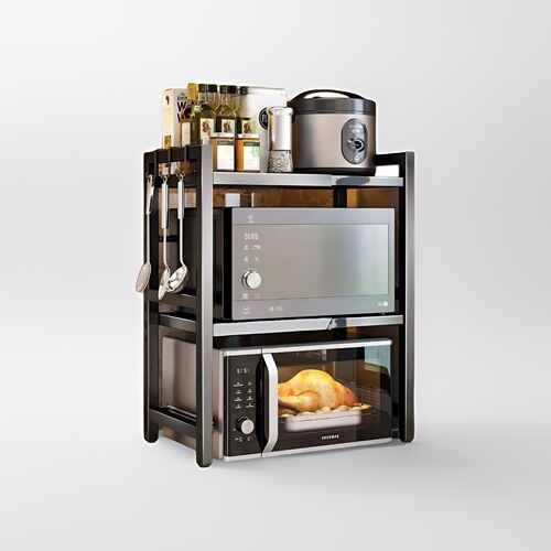 New Kitchen Adjustable Extendable Shelf Microwave Oven Storage Rack Multifunctional Kitchen Organizing Frame