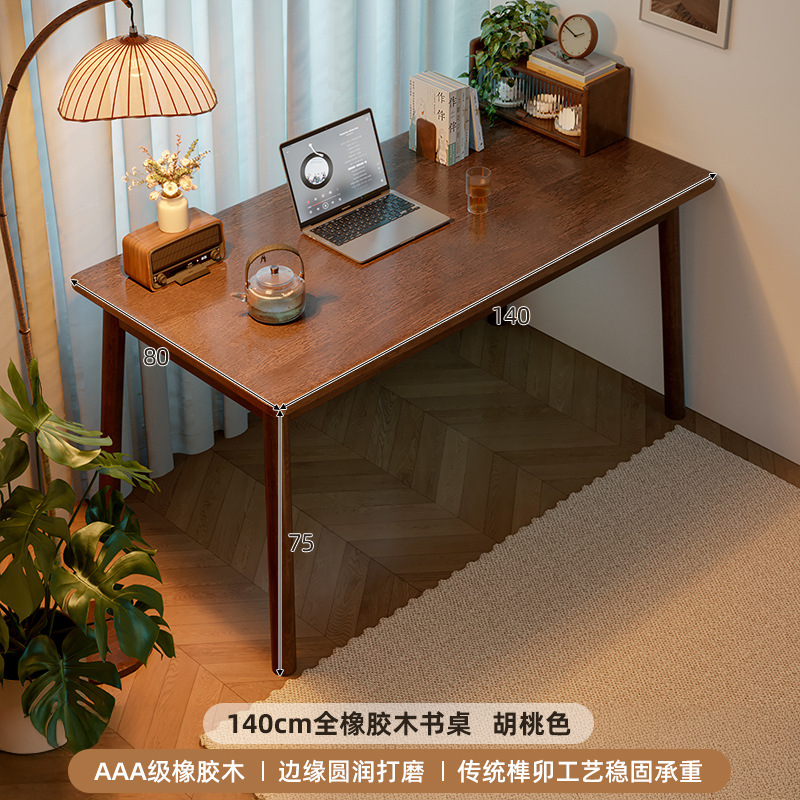 Escritorio de madera sólida, mesa de estudio para estudiantes caseros, escritorio de dormitorio pequeño para adultos, mesa de comedor de computadora medieval