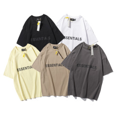 Es半袖tシャツ男性fog複線アルファベットゆるい丸首女性tシャツ全ネット人気トレンドカジュアル上着