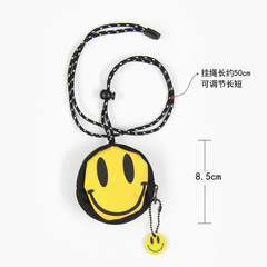 Niche design ins coin purse small mini headphone bag hanging neck trendy brand smile key storage bag pendant