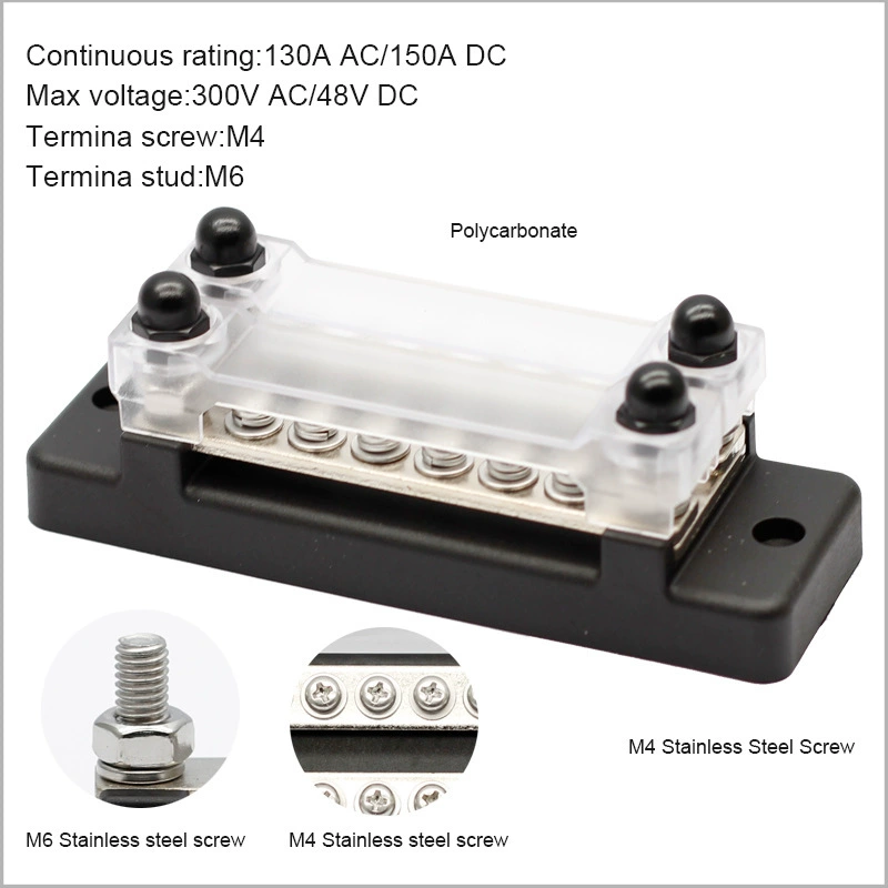 ONEGOL двойной ряд 6-й дорожной шины BUSBAR DC 150A большой ток поток ряд 48V обменная линия медная проводка клеммный терминал