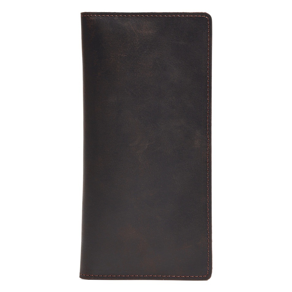 New Genuine Leather Men's Wallet High-end Long Multi-card Coin Wallet Simple Men's Vertical Leather Wallet