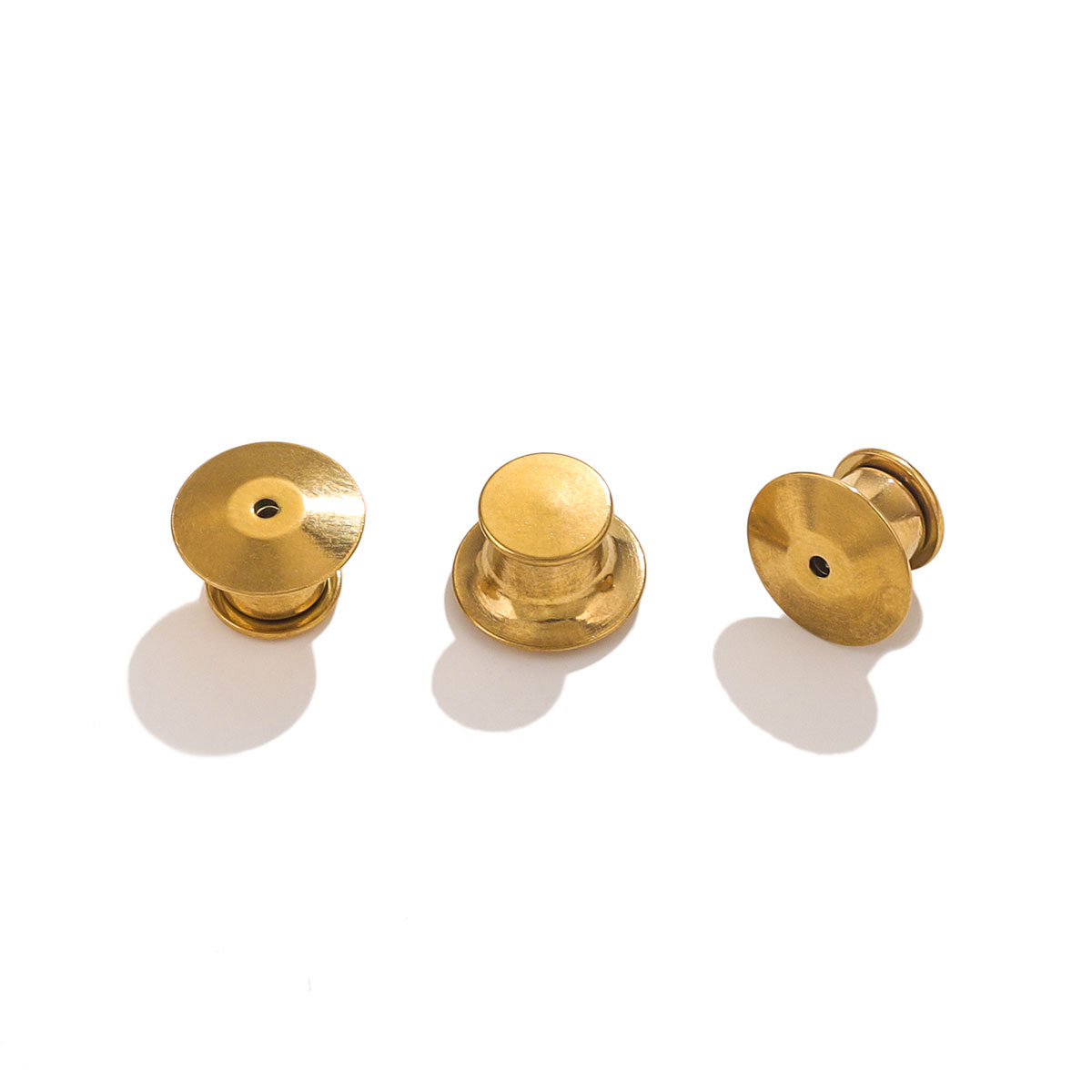 Capas de acero inoxidable de cabeza plana de alta calidad chapado al vacío color de oro accesorios insignia de cabeza redonda puño de capas DIY image 5