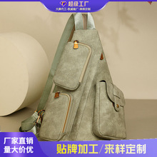 跨境2026复古胸包时尚新款秋冬季多功能双肩包女士大容量斜挎包