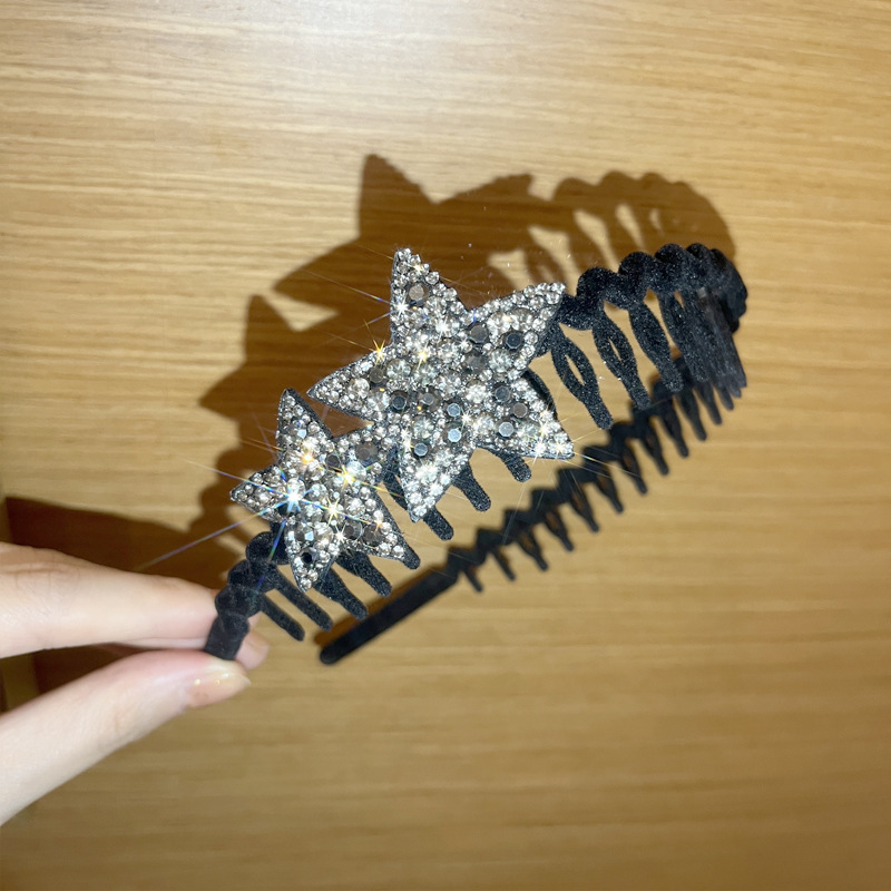 夏の欧米のレトロな広縁の波の点の網の糸のカチューシャの女性の蝶結びの高い頭の頂は顔を洗って広い頭のカチューシャの髪飾りをプラスします。|undefined