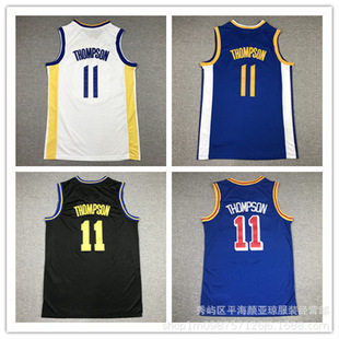 Embroidered basketball jersey Warriors No. 11 Thompson basketball jersey basketball jersey Warriors jersey