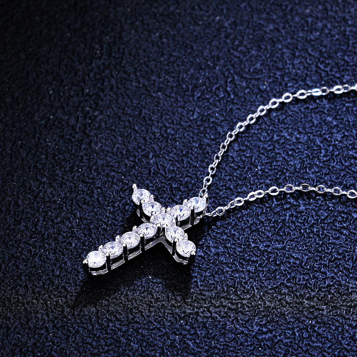 Pendant Necklace Classification 925 Sterling Silver Rhinestones Geometric Pendant Necklace