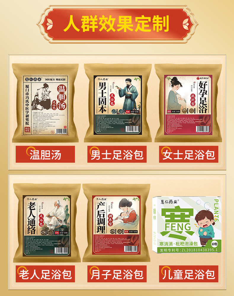 Ginger Mugwort Sichuan Pepper Foot Soak Packs Jiang Ai Huajiao 30g x 30 Bags Traditional Herbal Foot Bath preparation